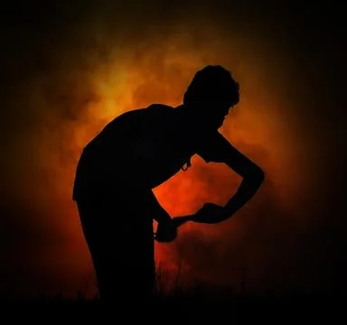 The man make fire Stock Photos