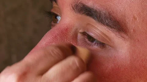 Man make-up Stock Footage 30673265