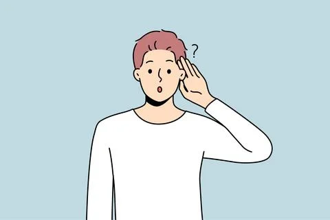 Man make hand gesture listen to information イラスト素材
