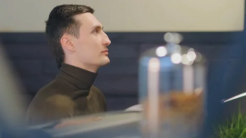 Man make order on coffee shop Stock-Footage 126752452