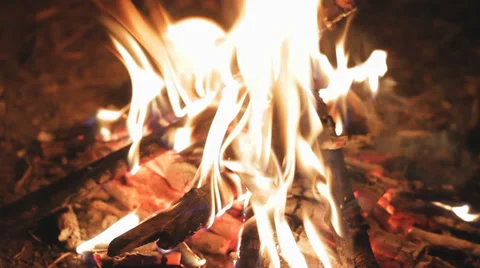 Man Makes Campfire at Night HD 스톡 동영상 35797518