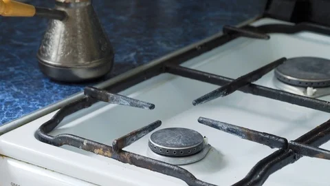 Man makes coffee in cezve. Stock Footage 112669676