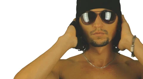 The man makes funny faces and dancing Stock Footage 41378712