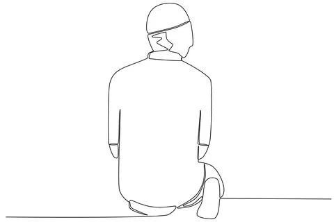 A man makes a greeting gesture to the right Stock Illustration