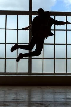 Man makes a jump. 스톡 사진