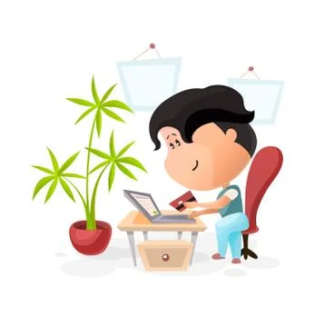Man makes order and payment in the Internet Stock Illustration