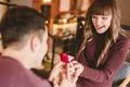 The man makes a proposal to his happy girlfriend Photo