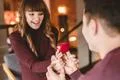 The man makes a proposal to his happy girlfriend Photo