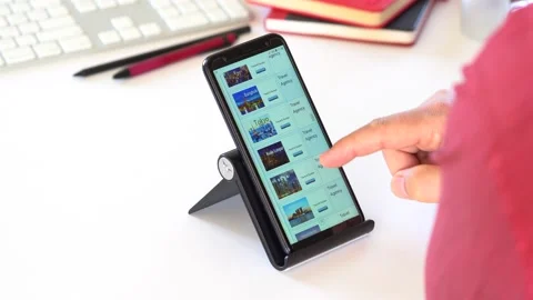 A Man makes a reservation while surfing the internet. Roma City 스톡 동영상 145708642