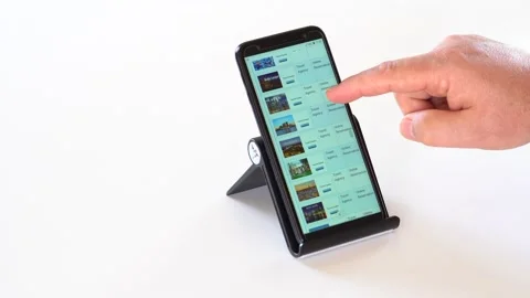 A Man makes a reservation while surfing the internet. Paris City Stock Footage 145710788