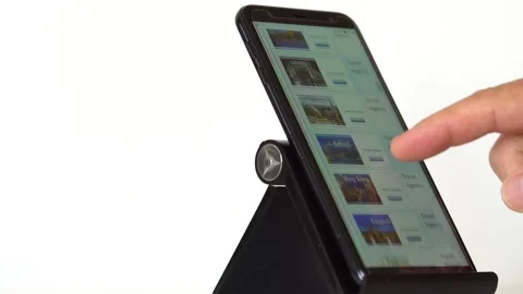 A Man makes a reservation while surfing the internet. Marrakech City Stock Footage 145719885