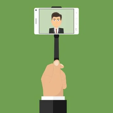 Man makes selfie Illustrazione stock