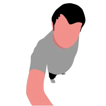 Man makes selfie. isolated flat vector illustration Stock Illustration