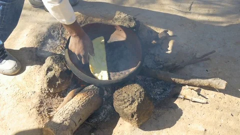 Man Makes Traditional Arabic Baking In Traditional Way Stock Footage 114253933