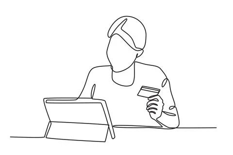 A man makes a transaction Stock Illustration