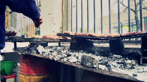 Man making asado Stock-Footage 25223864