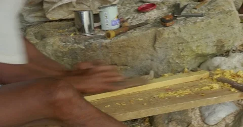 Man making a boat Video stock 74723470