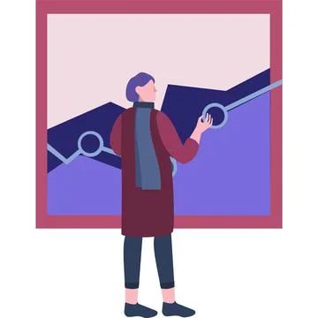 Man making business analysis vector flat icon Stock Illustration