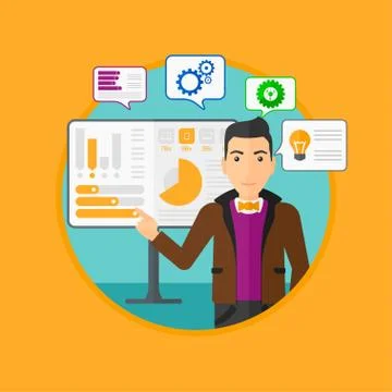 Man making business presentation. Stock Illustration