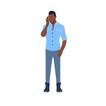 Man making call phone vector. Stock Illustration