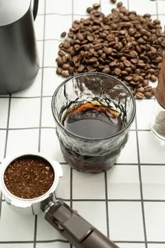 A man is making coffee Stock Photos