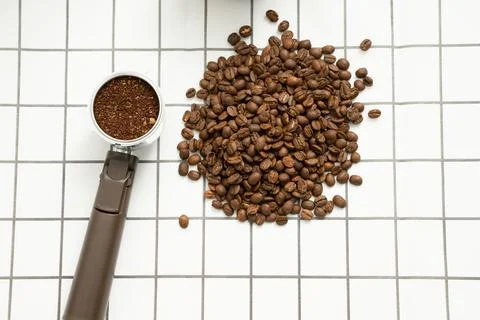 A man is making coffee Stock Photos