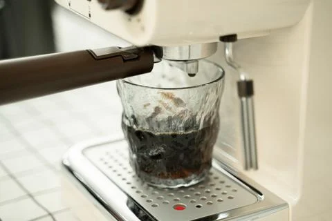 A man is making coffee Stock Photos