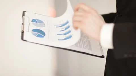 Man making corrections in document Stock Footage 22414977