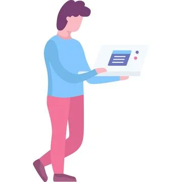 Man making creative site vector icon web design Stock Illustration