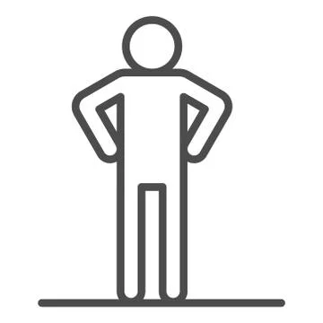 Man making exercises line icon for web, mobile and infographics. Vector white Stock Illustration