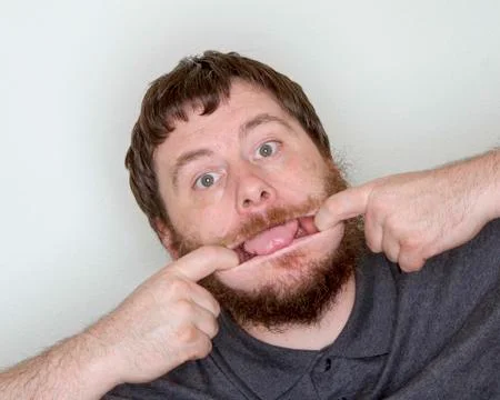 Man making funny face Foto stock