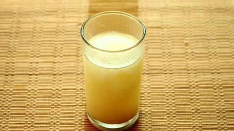 Man is making ginger ale by ginger powder, in studio   Chiangmai  Thailand. Stock Footage 263001158