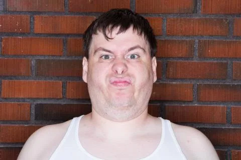 Man making a goofy face to the camera Foto stock