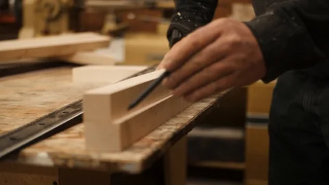 Man making marks with pen on board closeup Stock Footage 102045377