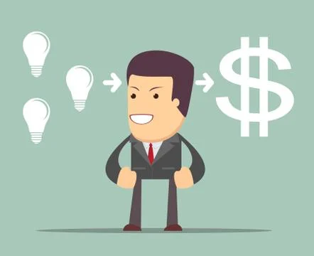 Man making money Stock Illustration