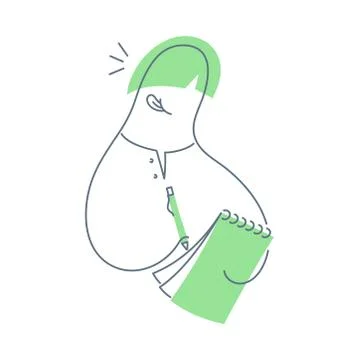 Man making notes Stock Illustration