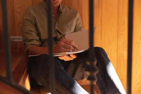 Man making notes Stock Photos