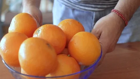 Man making the orange fresh Stock Footage 74728637
