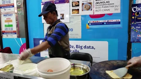 Man making paratha bread with skill and style Vídeos de archivo 139142371