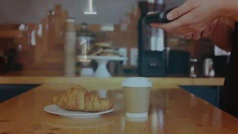 Man making a payment with card Stock Footage 107686705