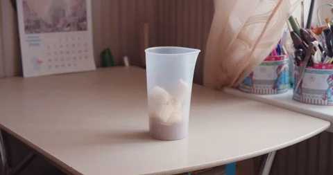 Man making a protein shake at home Stock Footage 124356901