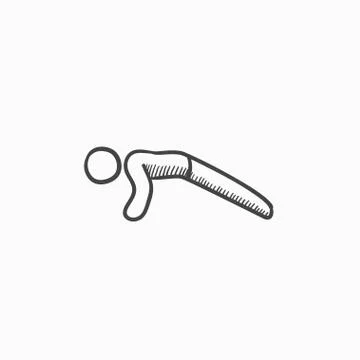 Man making push ups sketch icon Stock Illustration