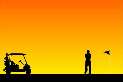 Man making putt Stock Illustration