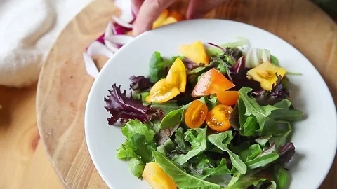 Man making salad Stock Footage 76746981
