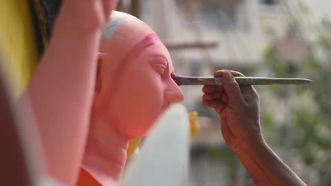Man Making Sculpcutre Slowmotion Stock Footage 241672299