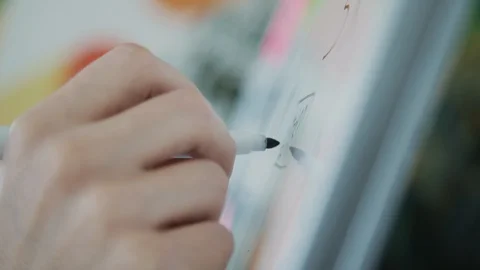 Man making text notes on board in modern office Stock-Footage 119462176