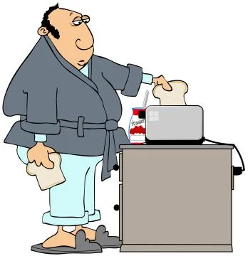 Man making toast Stock Illustration