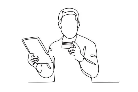 A man is making a transaction Stock Illustration