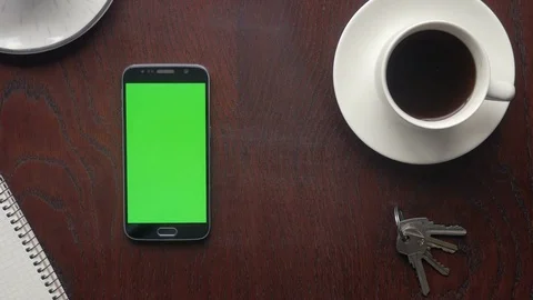 Man making various gestures on the green screen of a phone Stock Footage 75459168