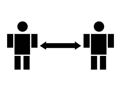 Man to man social distancing vector illustration. Minimum 6 Feet distancing Sign Stock Illustration